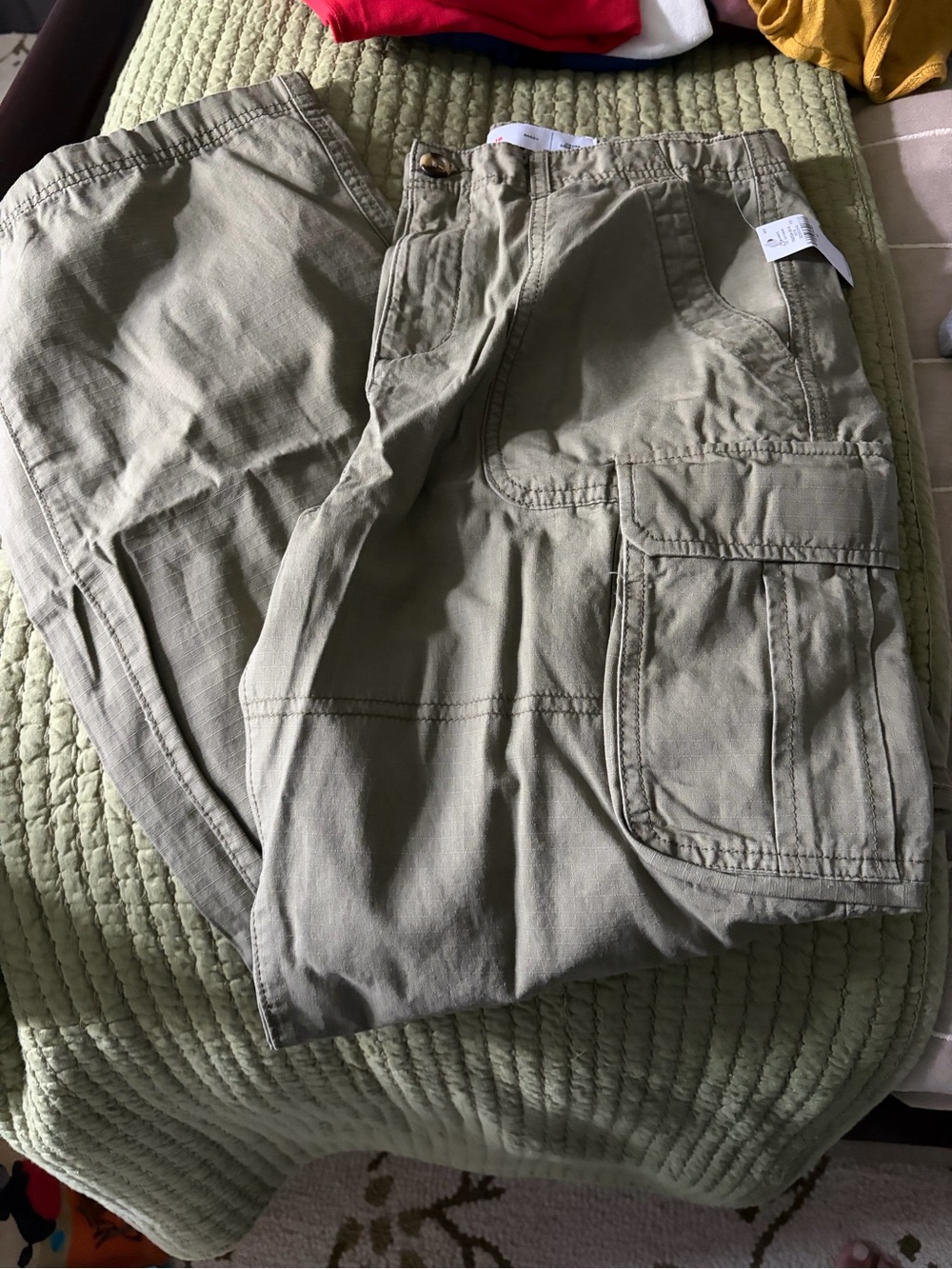Boys Cargo Pants in Olive Green BNWT